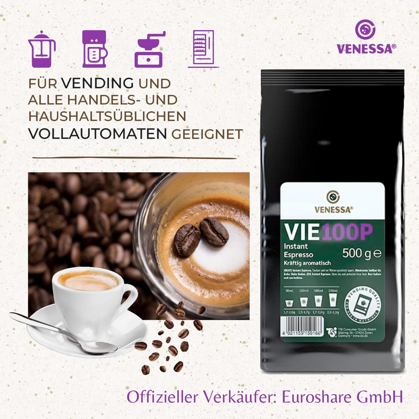 VENESSA Instant Espresso VIE 100P 500g