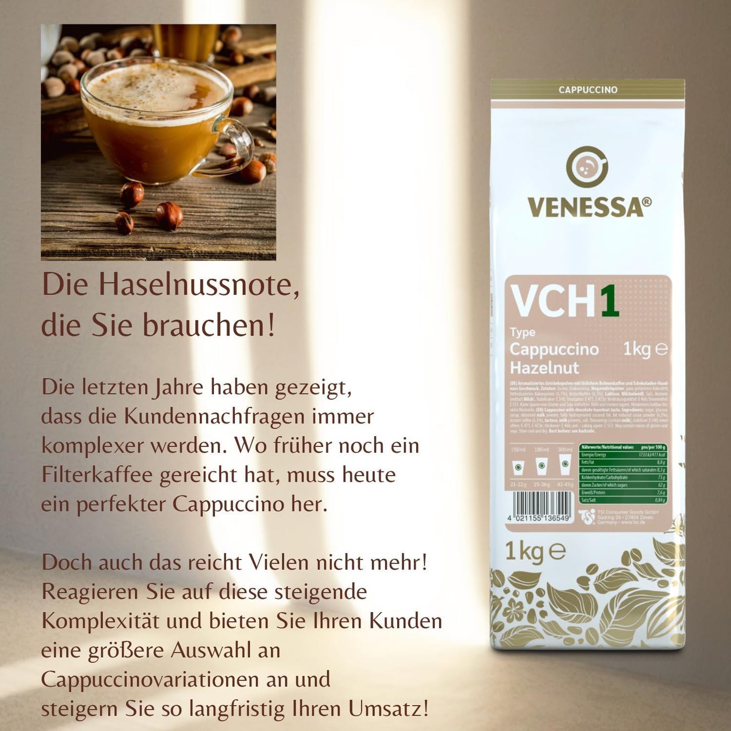 VENESSA Cappuccino Hazelnut VCH1 1kg