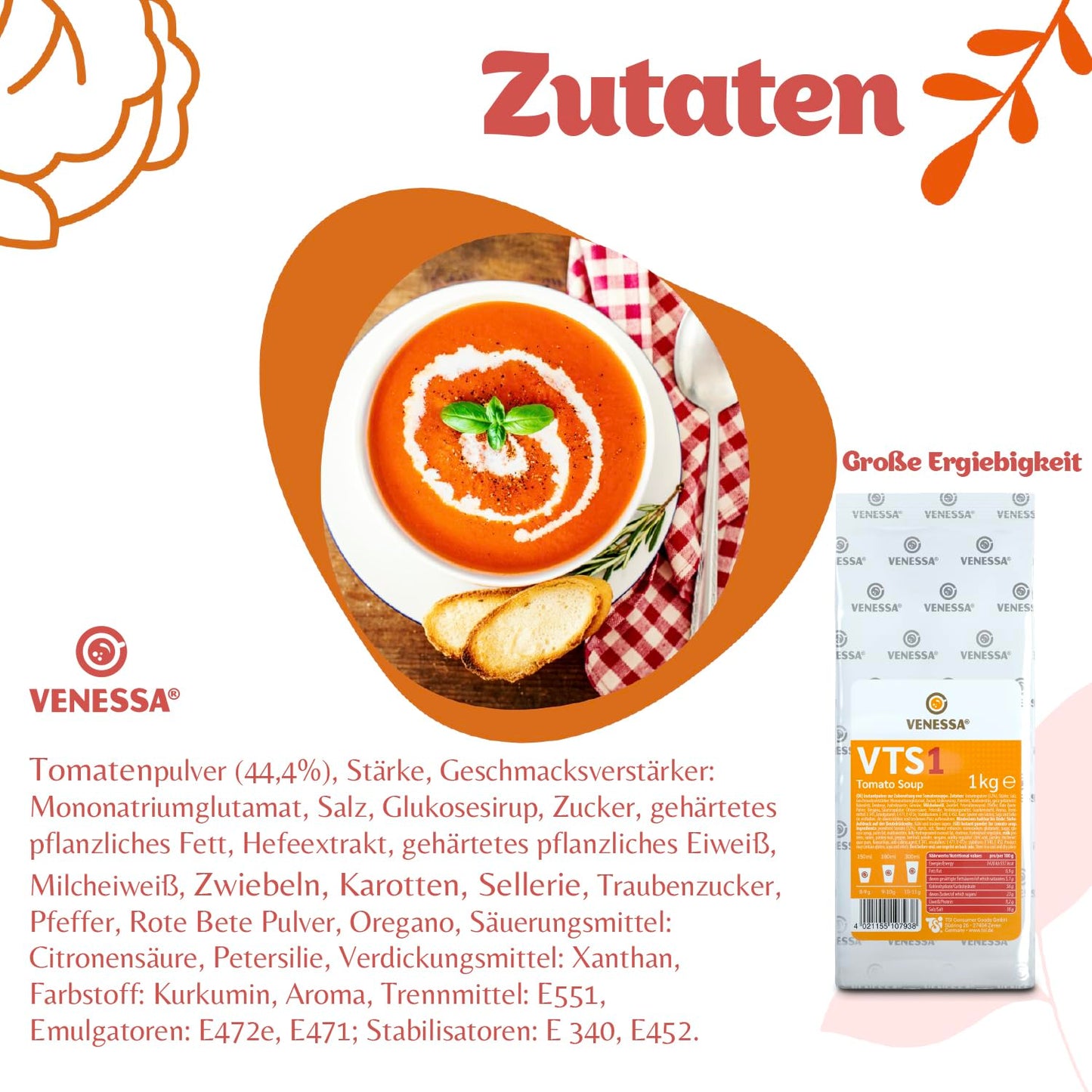 VENESSA Tomato Soup VTS1 (10 x 1kg)