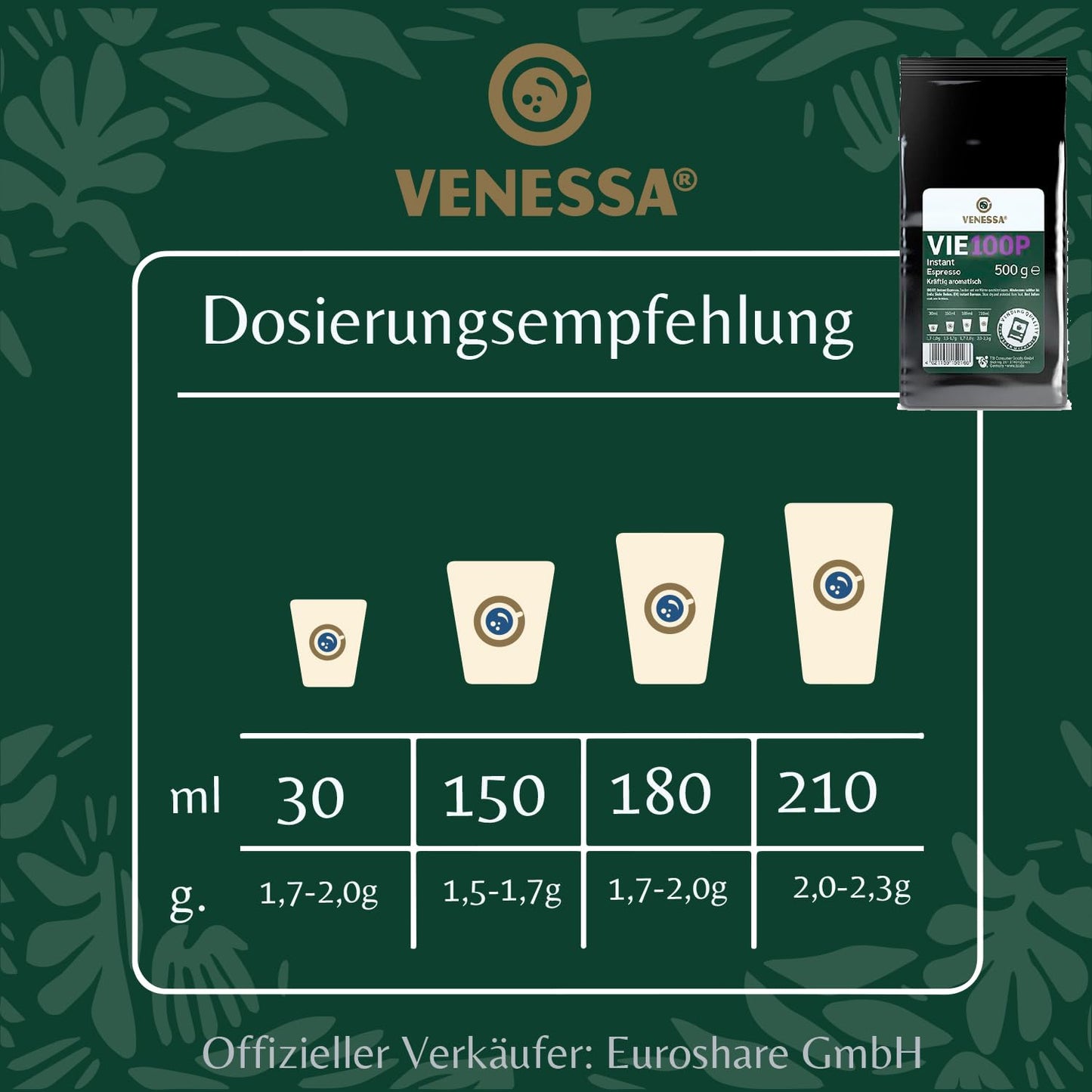 VENESSA Instant Espresso VIE 100P 500g