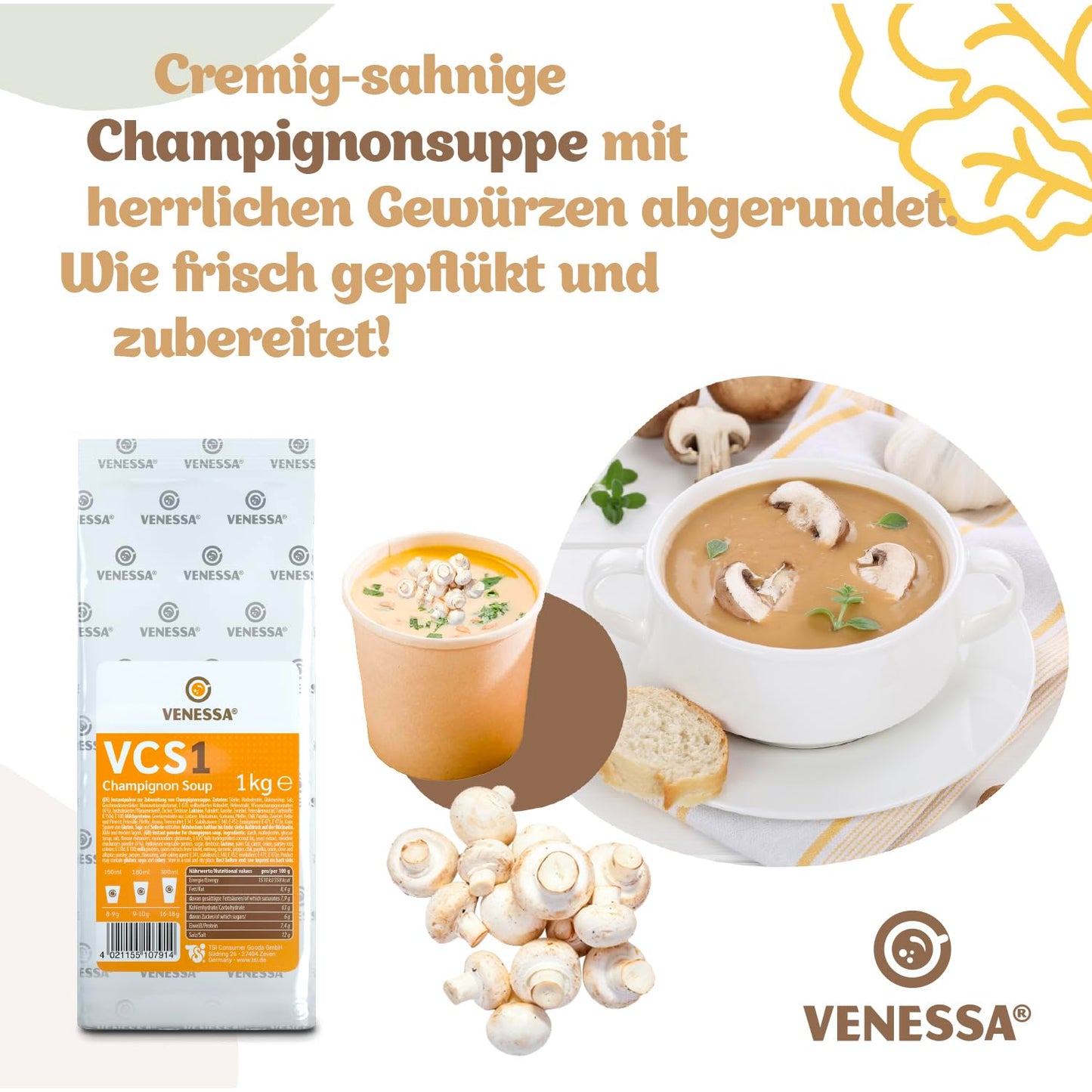 VENESSA Champignon Soup VCS1 (10 x 1kg)