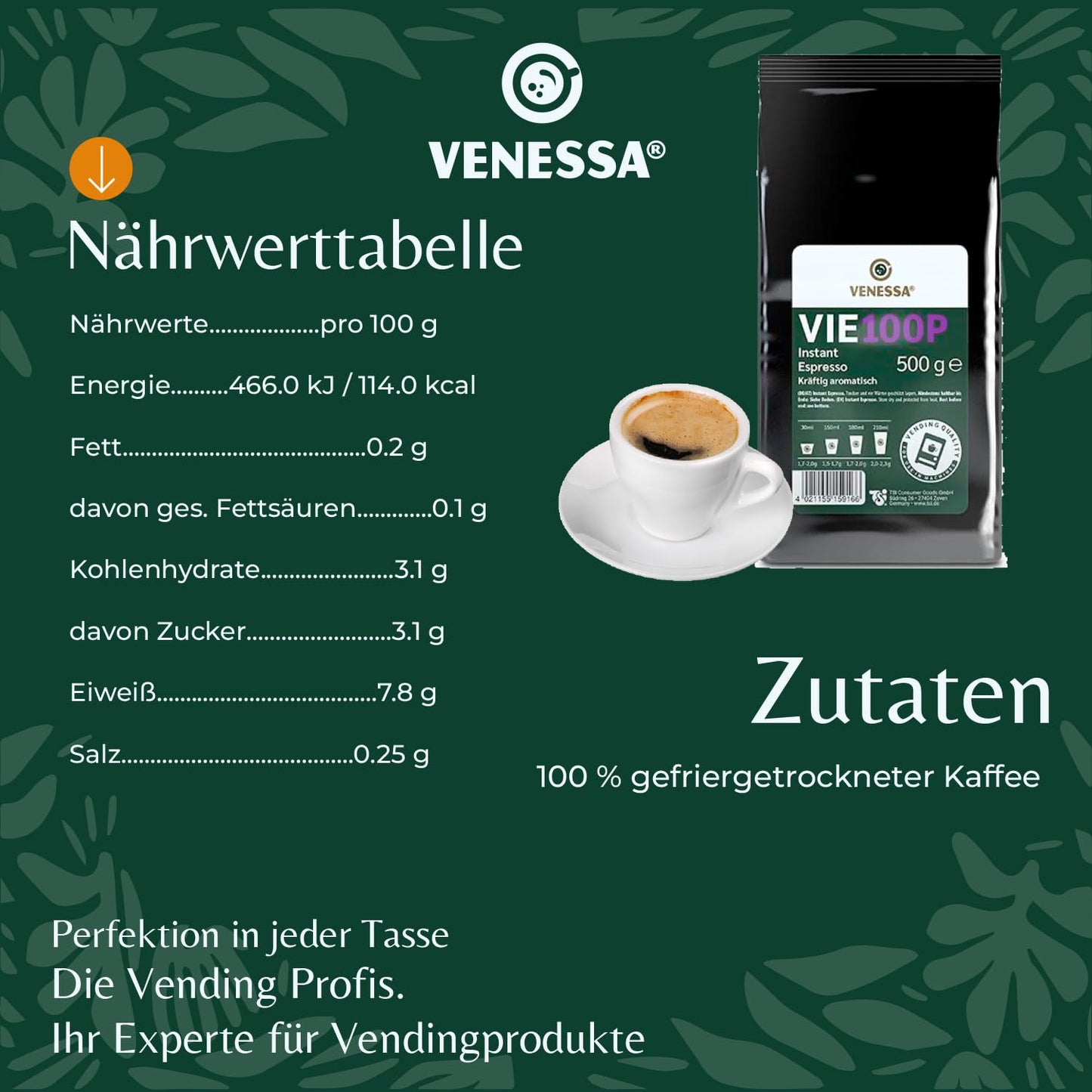 VENESSA Instant Espresso VIE 100P 500g