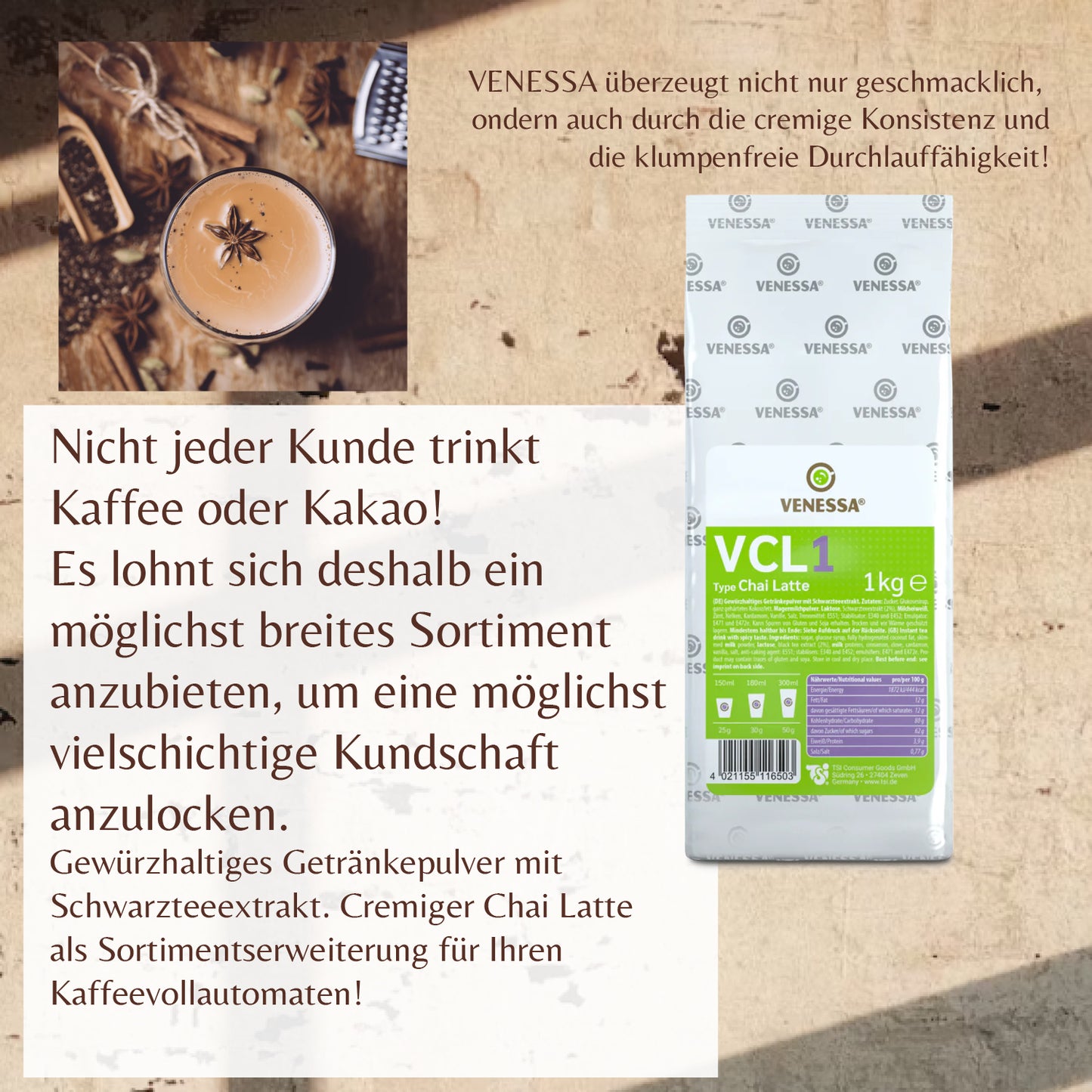 VENESSA VCL1 Chai Latte 1kg