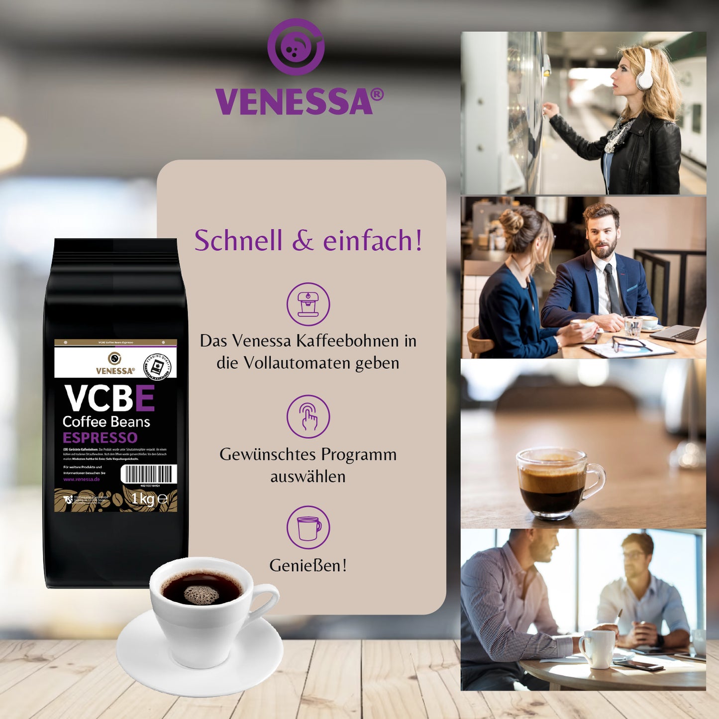 VENESSA VCBE Espressobohnen ( 8 x 1kg)