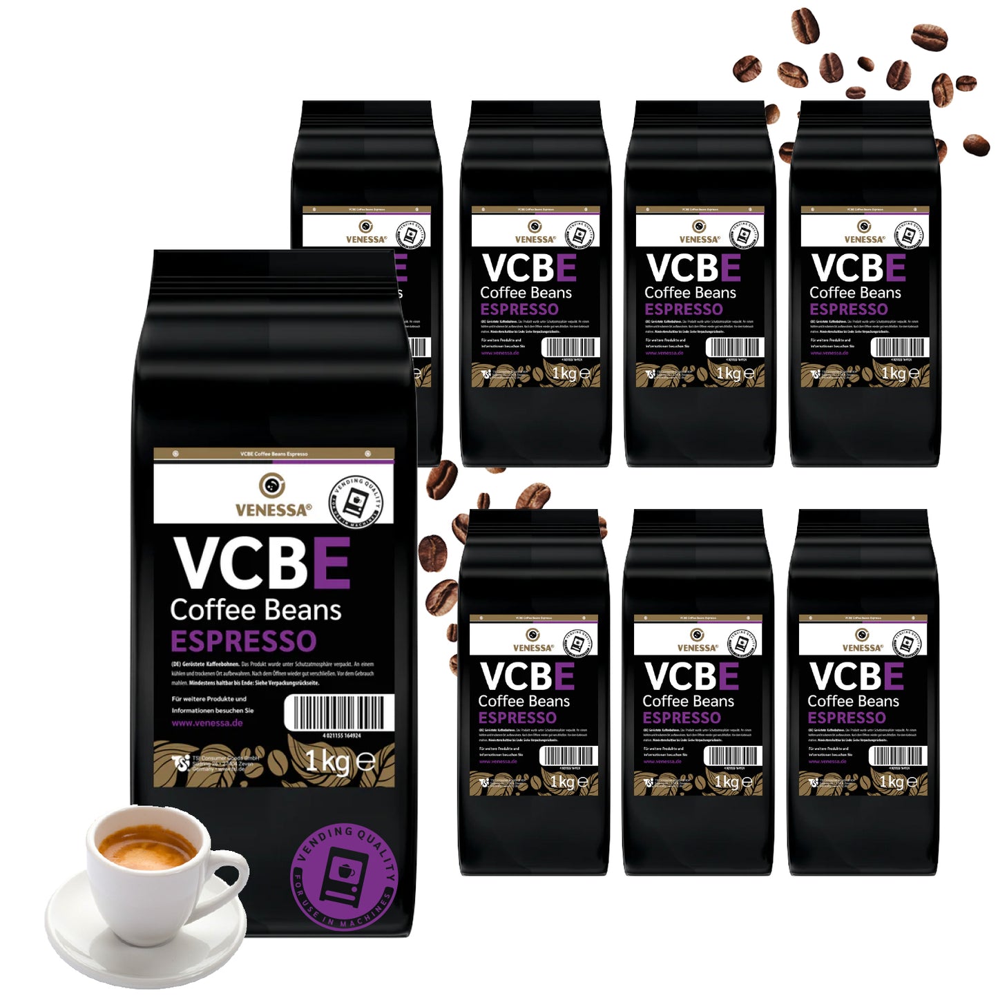 VENESSA VCBE Espressobohnen ( 8 x 1kg)