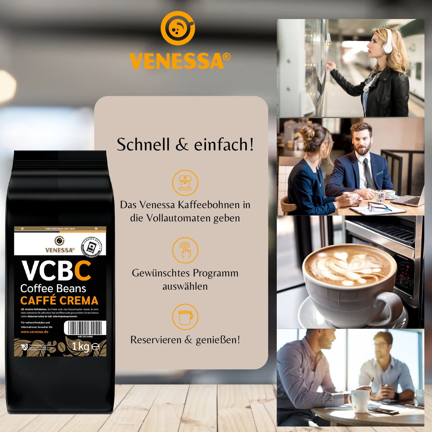 VENESSA Caffè Crema VCBC (8 x 1kg)