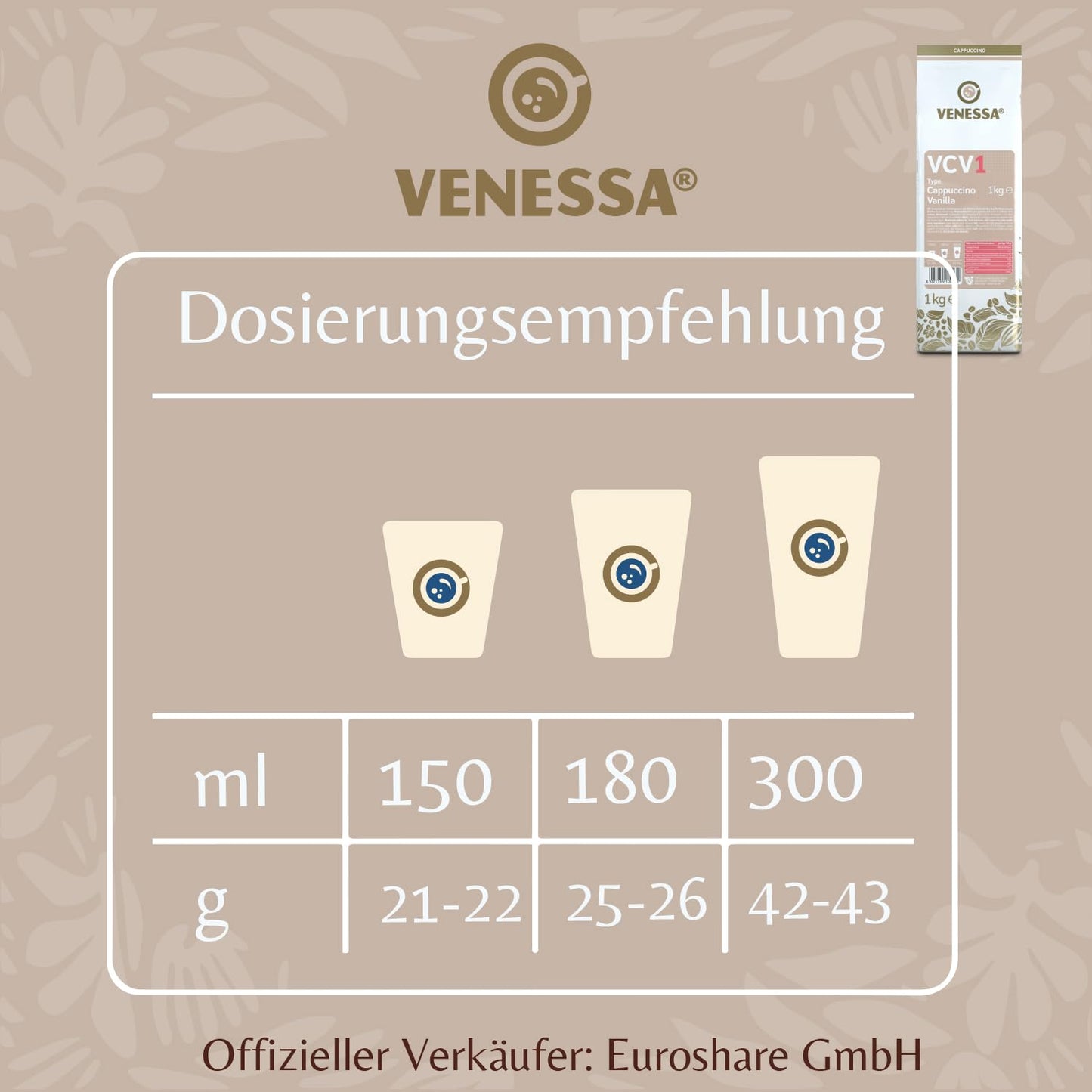 VENESSA Cappuccino Vanilla VCV1 (10 x 1kg)